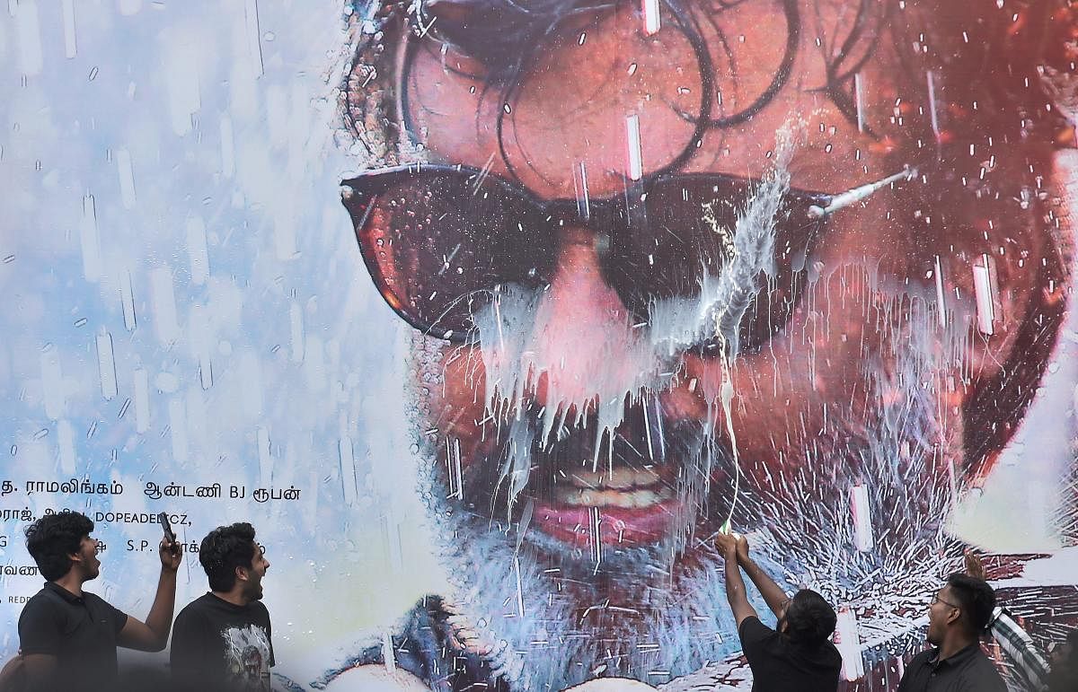 Rajnikanth fans celebrate the release of his film 'Kaala', in Chennai. (PTI File Photo)