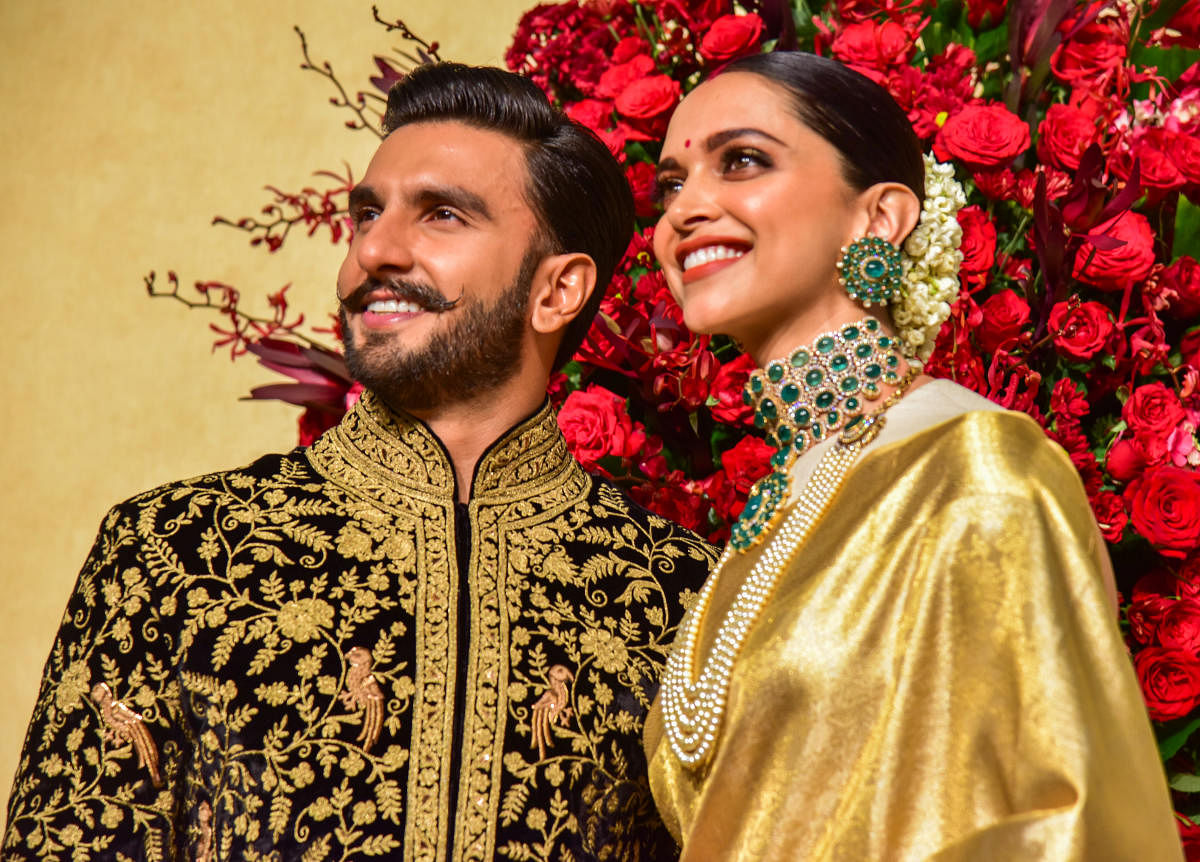 Bollywood actors Deepika Padukone and Ranveer singh Wedding Reception at Leela palce in Bengaluru on Wednesday. Photo/ S K Dinesh