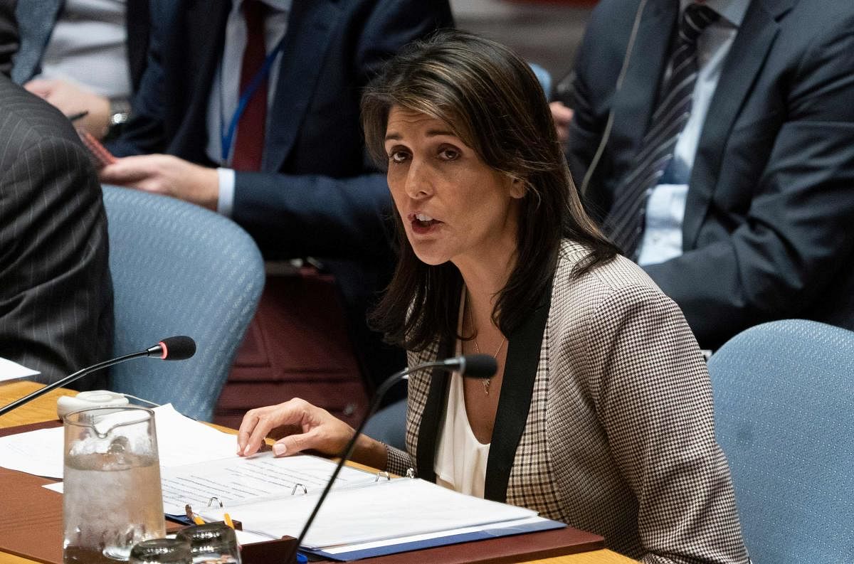 Nikki Haley championed the draft resolution. AFP file photo.