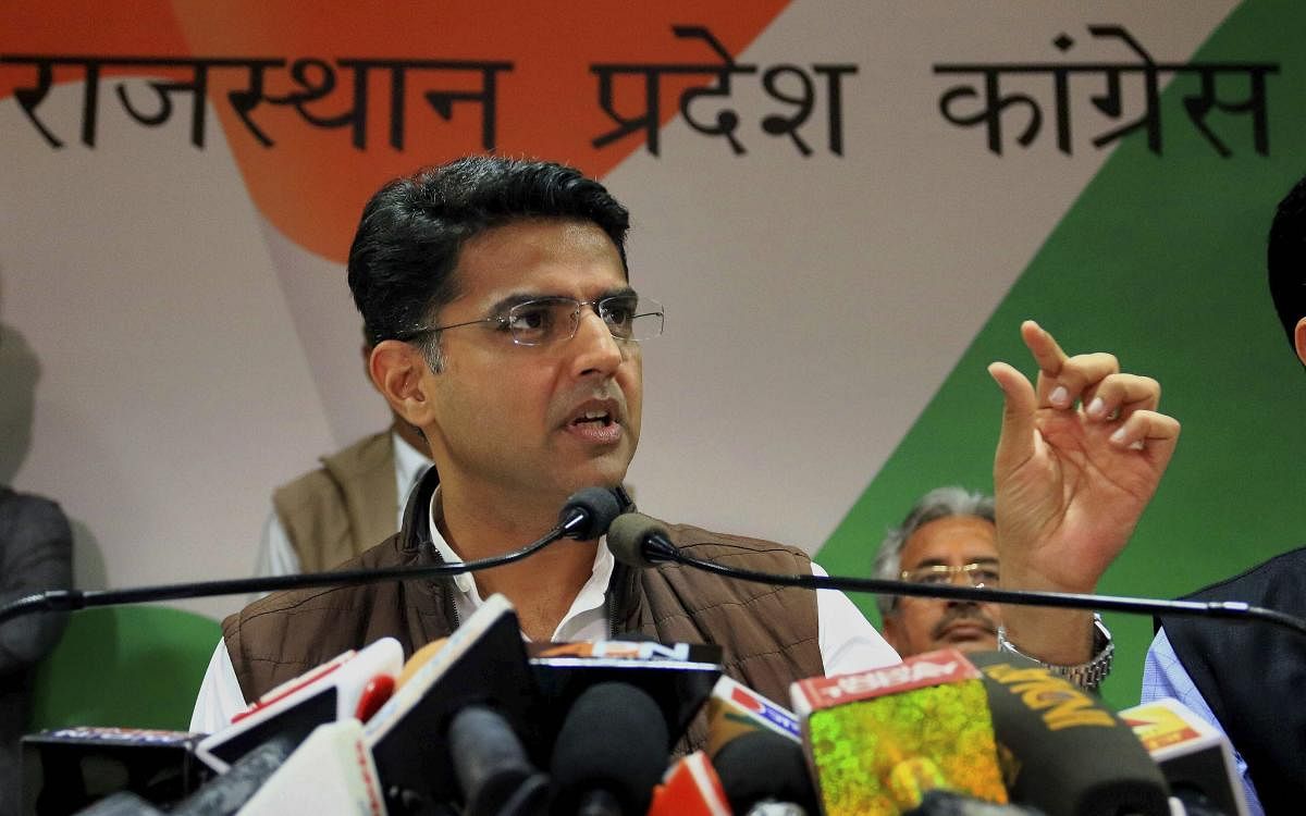 Congress leader Sachin Pilot on Sunday said people of Rajasthan will vote out the BJP in the Dec 7 polls due to the "misrule" of the Vasundhara Raje government, which had failed to curb inflation and corruption. PTI file photo