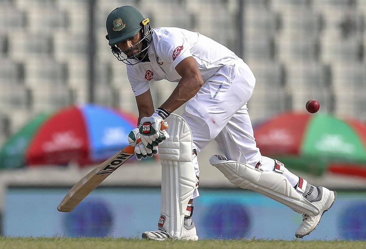 DEPENDABLE: Bangladesh's Mahmudullah Riyadh en route his 136 against the West Indies on the second day of the second Test in Dhaka. AFP