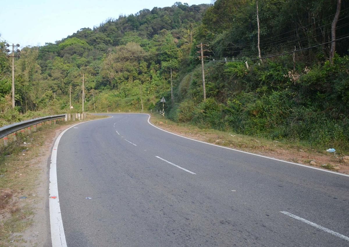 National Highway 275 passing through Madikeri and Kushalnagar.