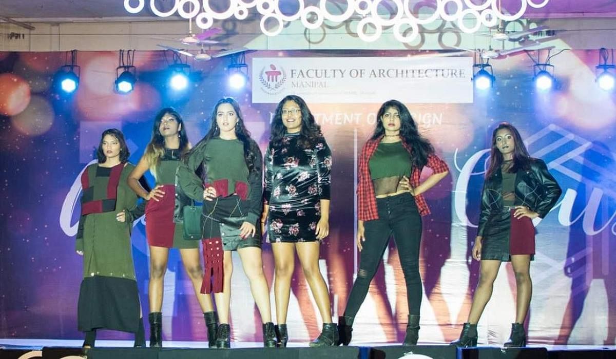 Students take part in the fashion show, at MIT in Manipal.