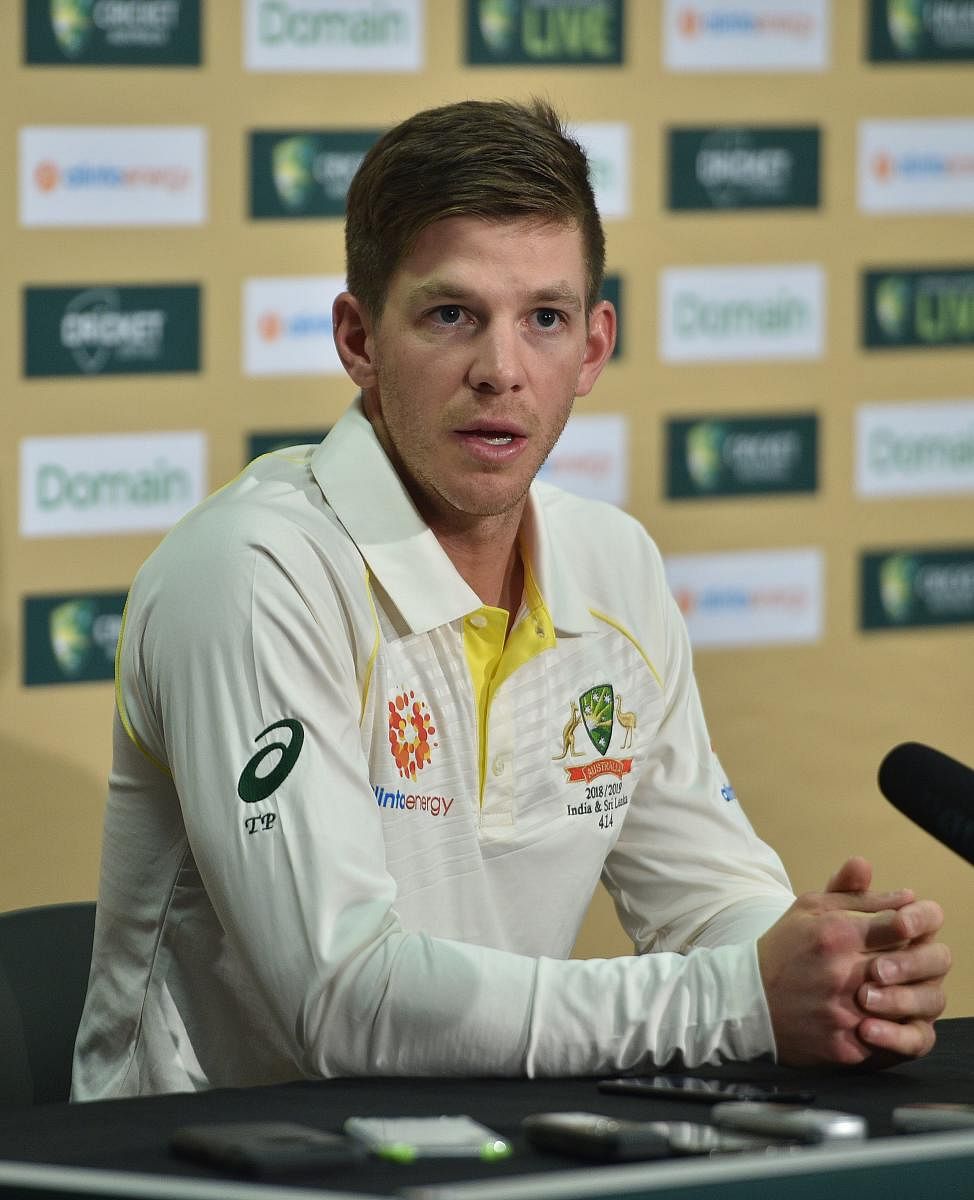 COMPOSED: Australian captain Tim Paine at a press conference ahead of the first Test at the Adelaide Oval in Adelaide on Wednesday. AFP