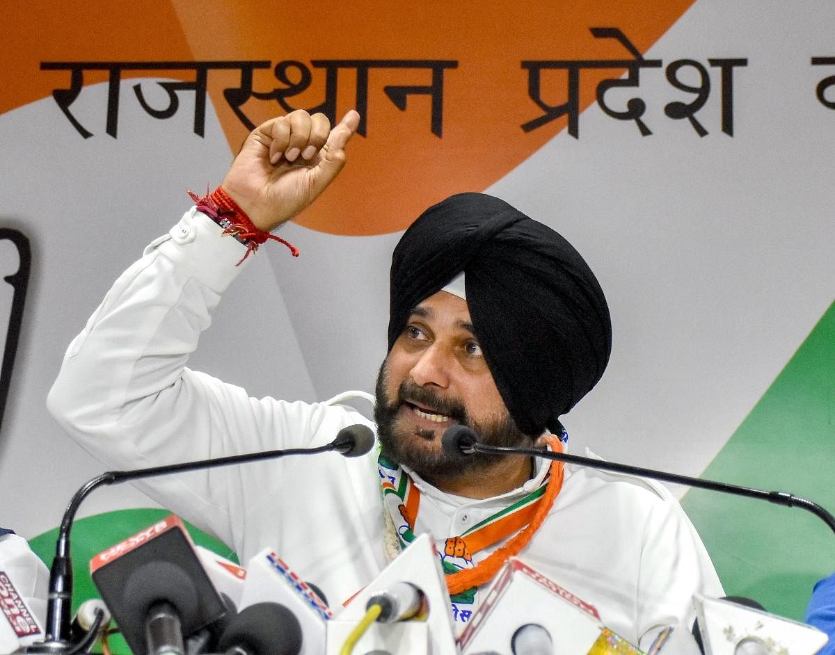 Sidhu was the Congress' star campaigner and addressed over 70 public meetings in 17 days ahead of elections in Rajasthan, Chhattisgarh, Madhya Pradesh and Telangana. (PTI File Photo)