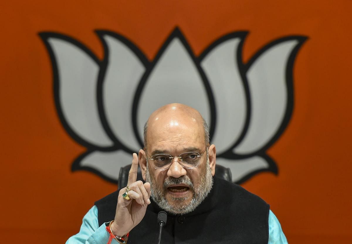 BJP National President Amit Shah addresses a press conference, in New Delhi, Friday, Dec. 07, 2018. (PTI Photo)
