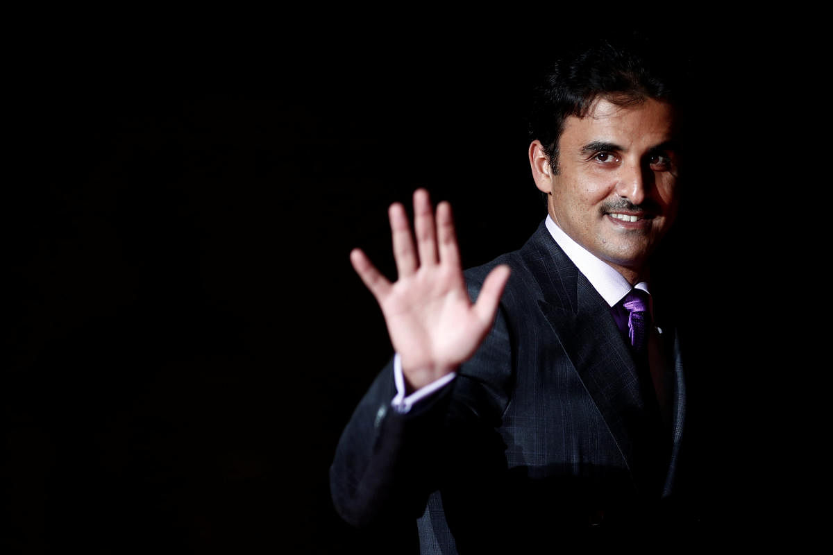 Qatar's Emir Sheikh Tamim bin Hamad al-Thani arrives to attend a visit and a dinner at the Orsay Museum on the eve of the commemoration ceremony for Armistice Day. Reuters file photo.
