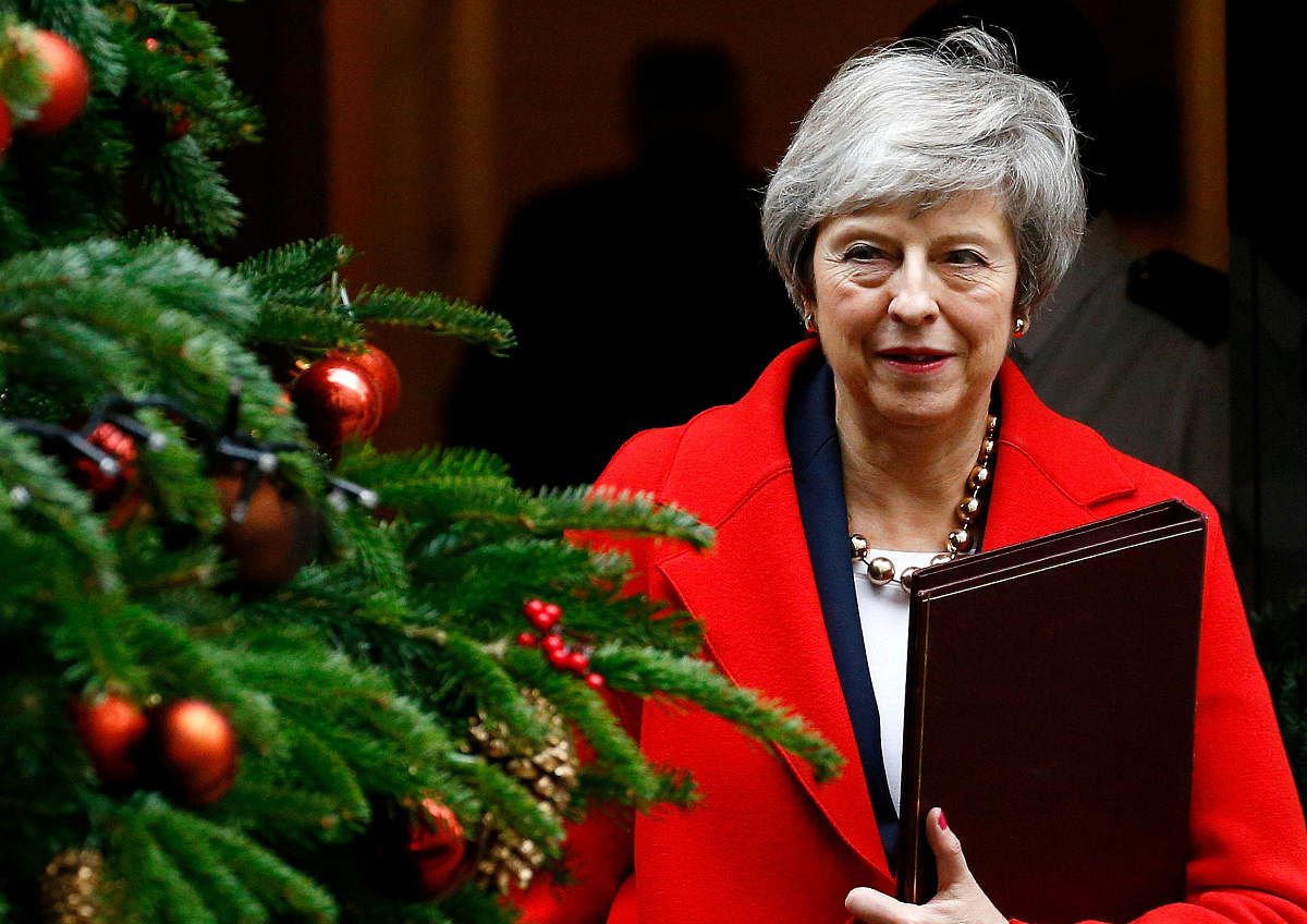 Theresa May leaves 10 Downing Street, London, Britain. Reuters file photo.