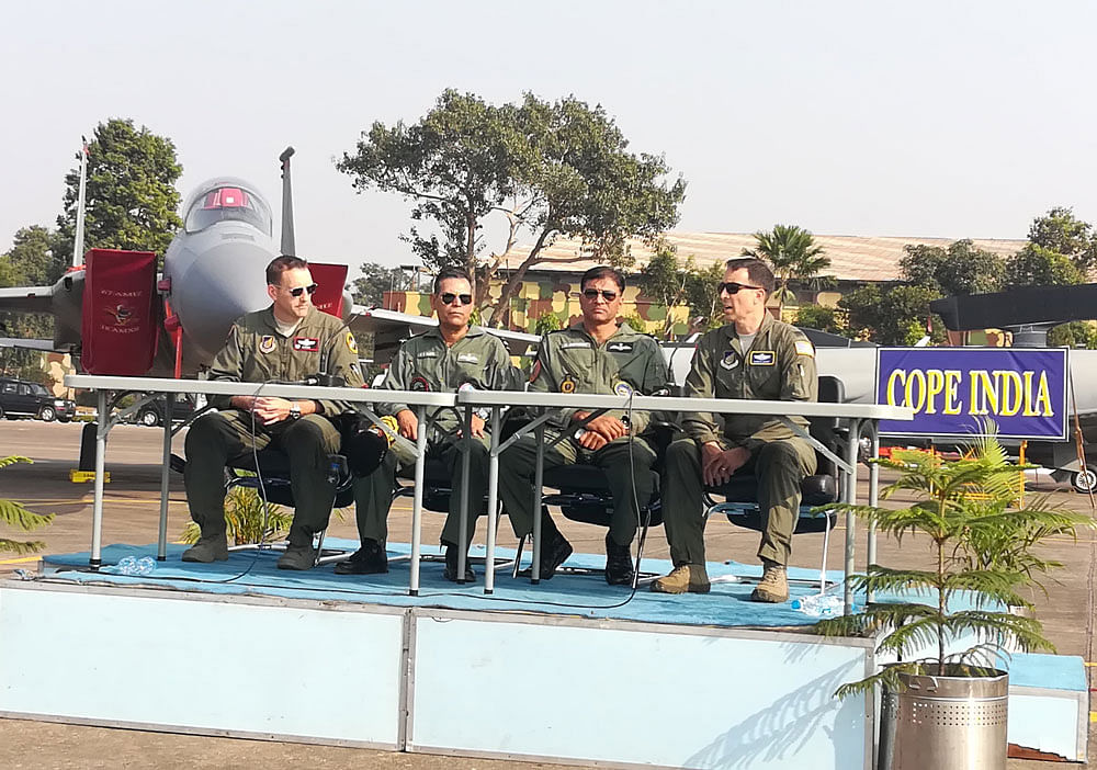 IAF and US Airforce officials at COPE India in Kalaikunda. (DH Photo/Soumya Das)