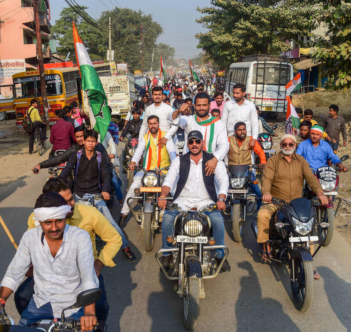 Congress party workers in Ballia. PTI file photo
