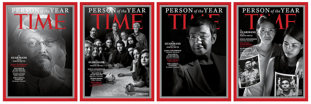 Time magazine on Tuesday named journalists, including a slain Saudi Arabian writer and a pair of Reuters journalists imprisoned by Myanmar's government, as its "Person of the Year," in a cover story headlined "The Guardians and the War on Truth."