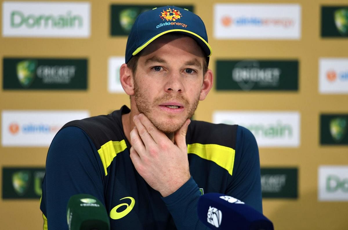 POSITIVE: Australia's captain Tim Paine backed his struggling players Aaron Finch and Mitchell Starc ahead of the second Test against India. AFP 