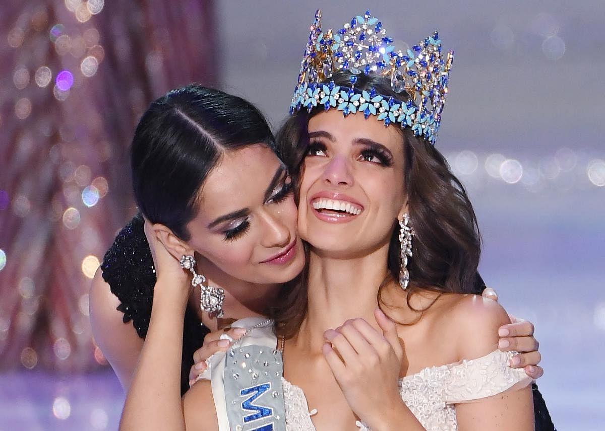Vanessa Ponce de Leon was crowned as the 68th Miss World by last year's winner, Manushi Chhillar of India, in the coastal city of Sanya. (AFP Photo)