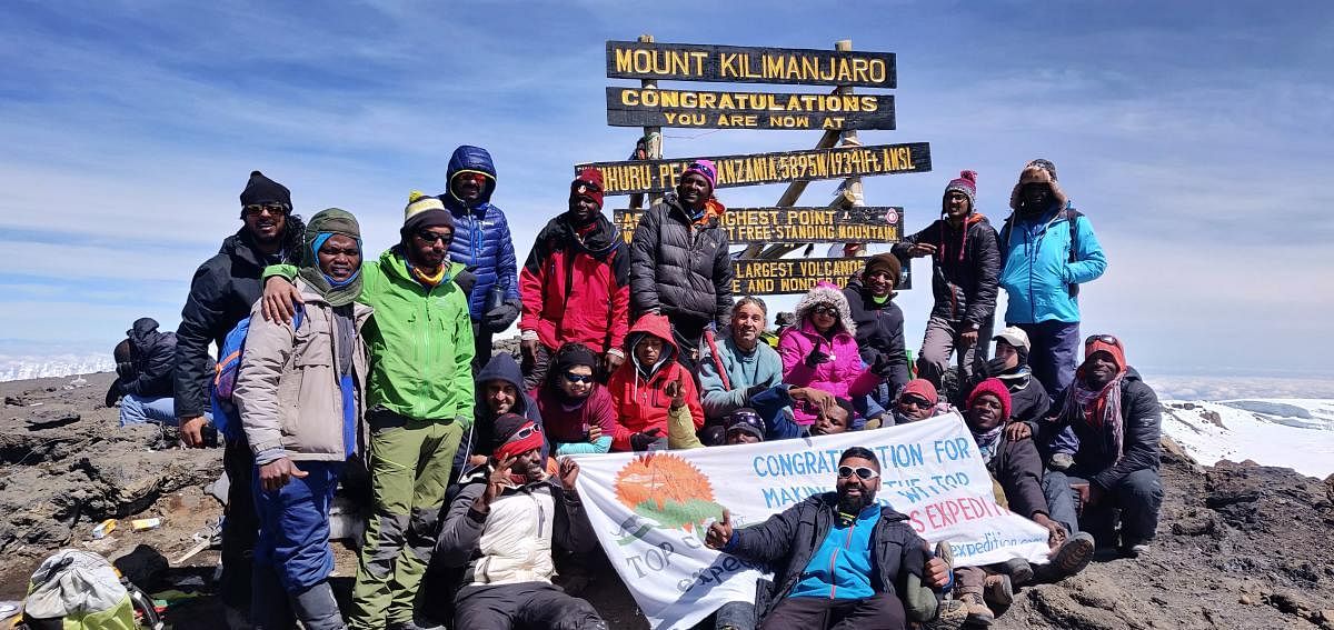 A team of climbers from India and Israel that includes visually challenged persons has scaled the summit of Mt Kilimanjaro. DH PHOTO