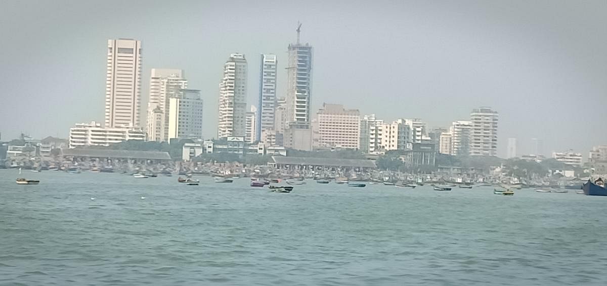 Fishing boats lined along the Sassoon Dock.