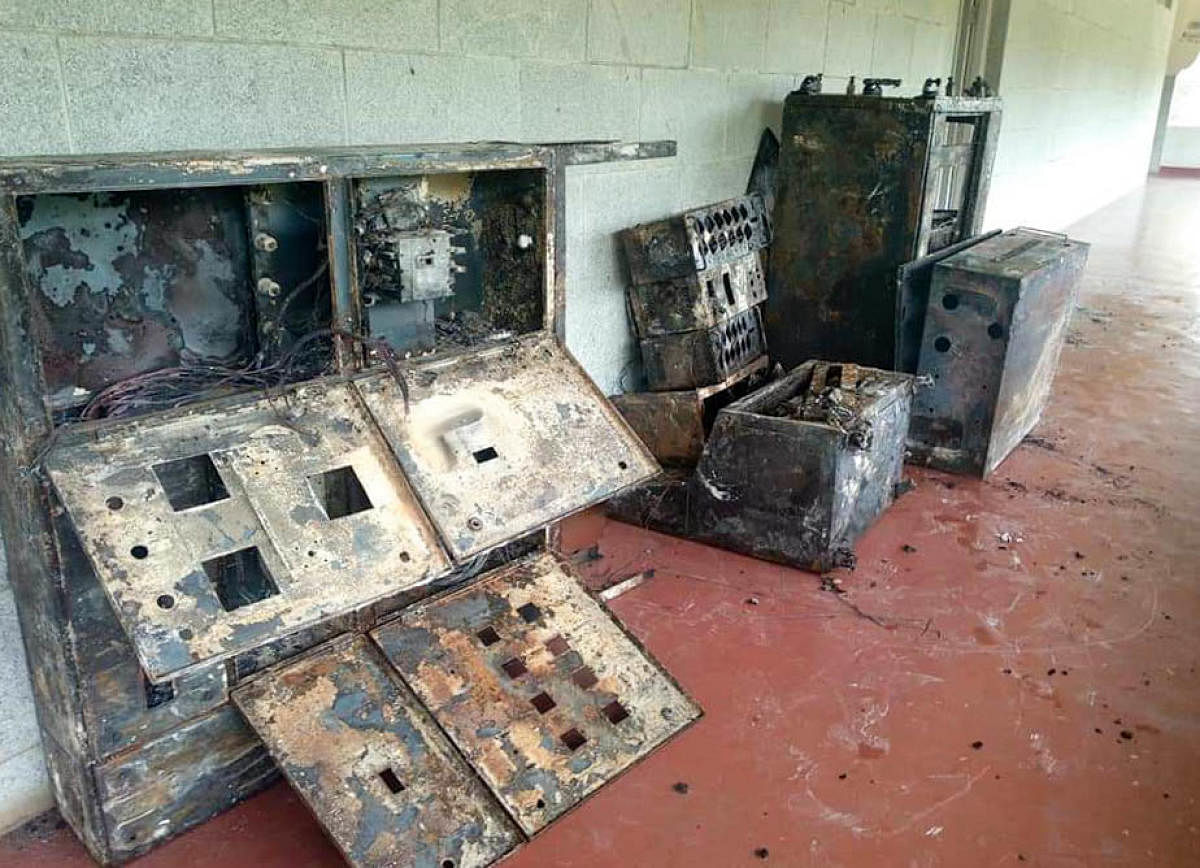 Goods and furniture worth Rs 40 lakh were gutted after fire borke out at Kalagrama auditorium on Jnanabharathi campus in Mallathalli on Thursday morning. Special arrangement