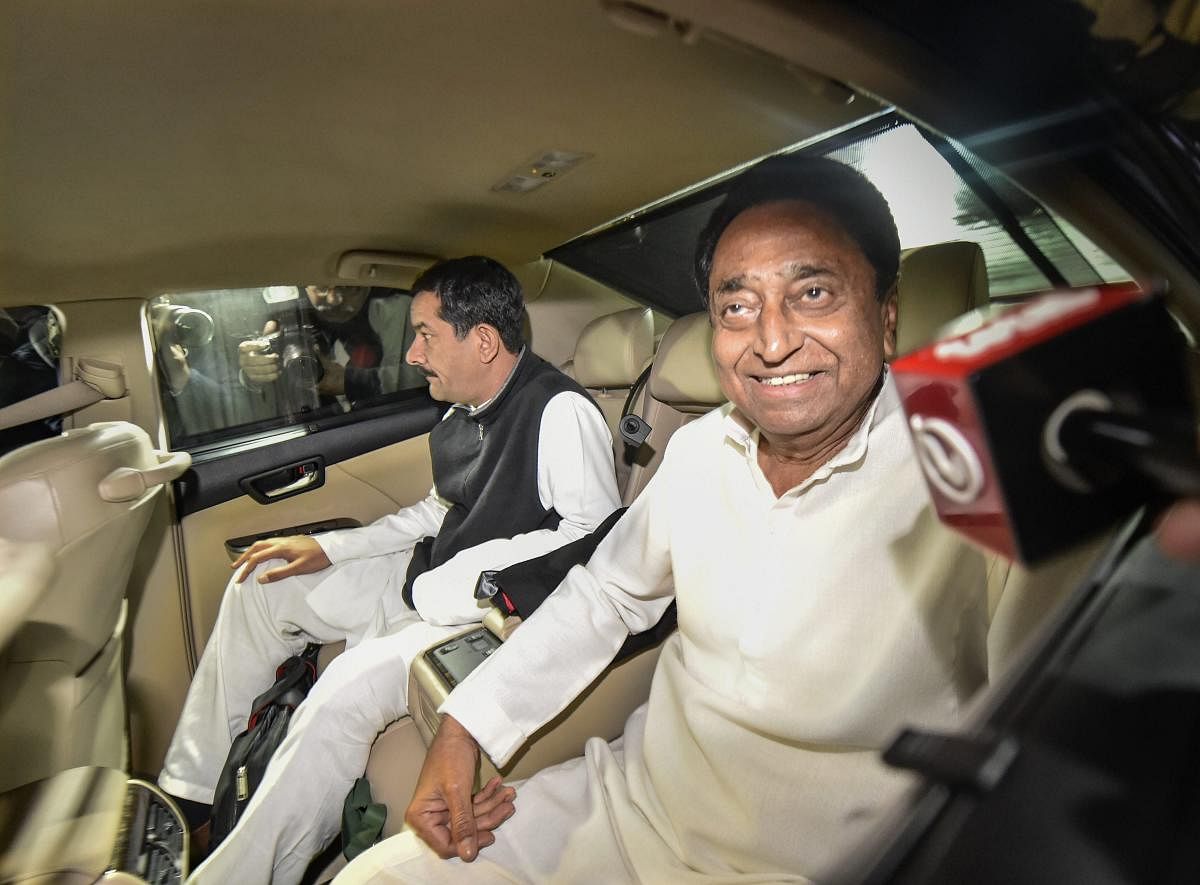 The Congress on Thursday night had named Nath as Madhya Pradesh's next chief minister after hours of hectic parleys held by the party chief Rahul Gandhi with senior party leaders. PTI Photo