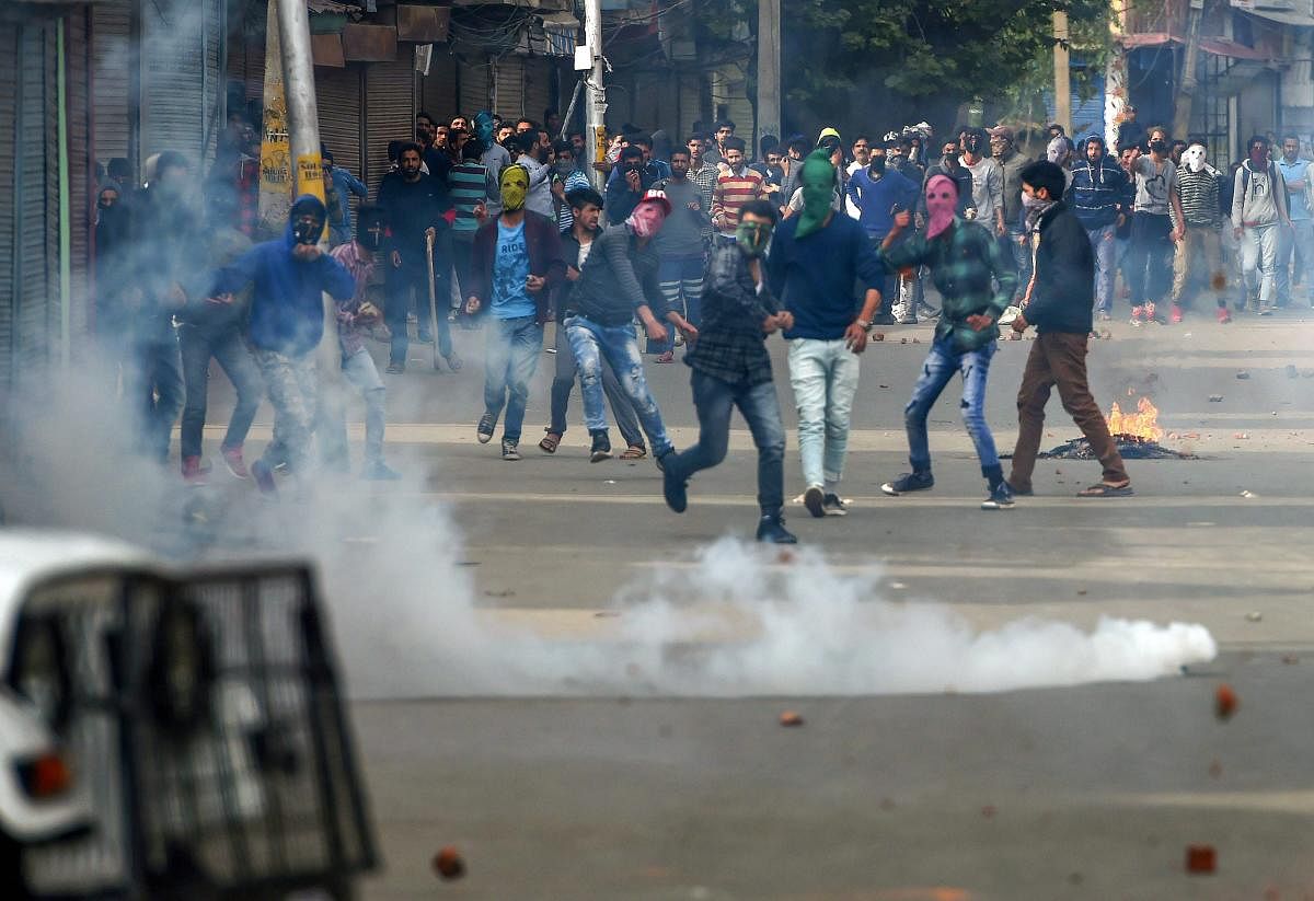 The forces fired live ammunition, pellets and tear gas, resulting in the death of a protester. PTI File Photo