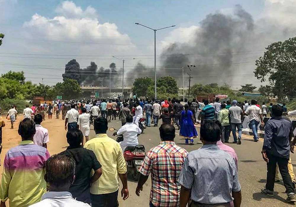 At least 11 people were killed in police firing on Tuesday when the peaceful demonstrations so far against Sterlite turned violent on the 100th day after police prevented them from moving forward. PTI file photo
