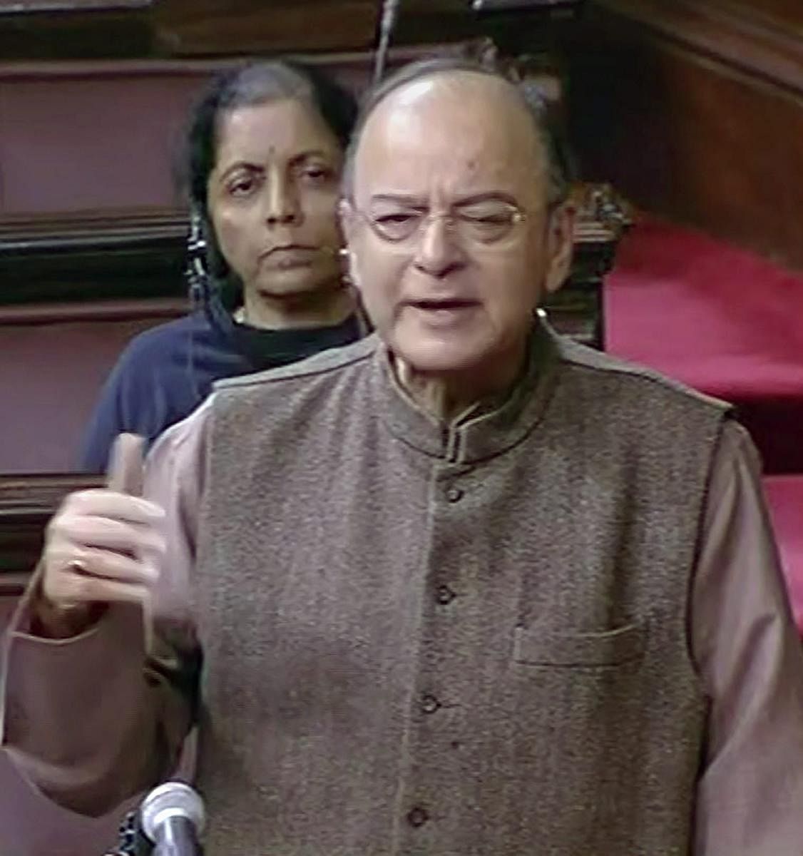 Amid noisy protests, Leader of the House and Finance Minister Arun Jaitley was heard saying that the Opposition has been demanding a debate on the jet deal and so the question hour should be suspended to take up the issue. PTI file photo