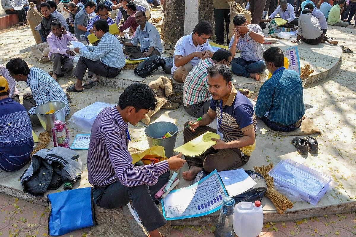 To reach village Sherandandh, which in revenue map is marked as forest village, the polling team will travel through the rocky mountain track and cross a river. PTI file photo