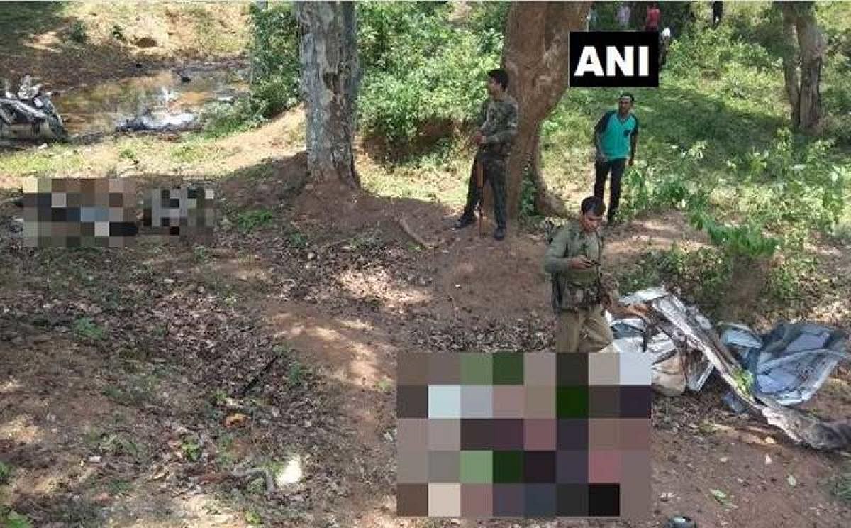 3 jawans of Chhattisgarh Armed Force & 2 jawans of District Force killed and 2 jawans injured in an IED blast on a police vehicle in Dantewada's Cholnar Village. ANI photo.
