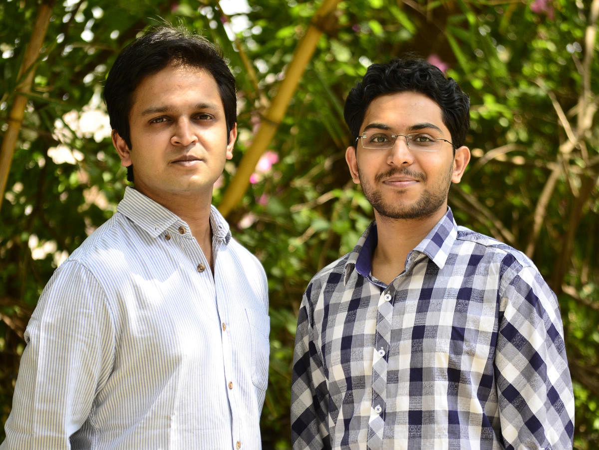 Logistics optimisation platform Locus founders Nishith Rastogi (L) and Geet Garg.