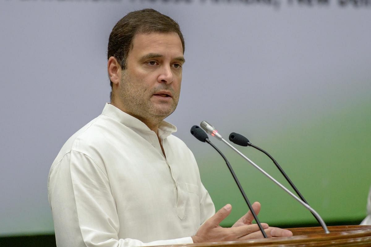 Congress President Rahul Gandhi on Monday took a swipe at Prime Minister Narendra Modi, saying his "minions" are threatening journalists not to report on the "Rafale Scam".