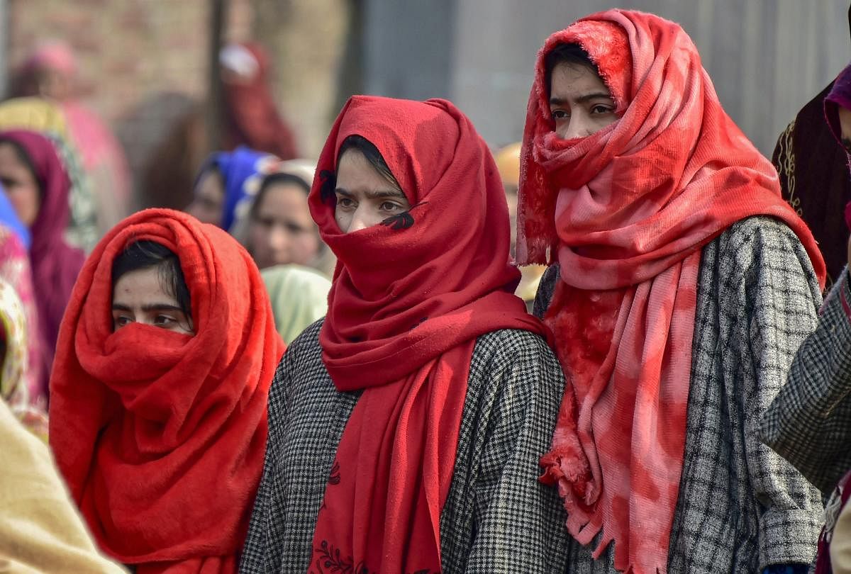 Family members and relatives mourn teh death of 16-year-old Numaan Ashraf who was killed in a clash near encounter site at Batagund area of Shopian districk of J&amp;K, Sunday, Nov. 25, 2018. (PTI Photo)