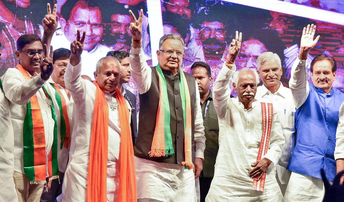 Raman Singh, the incumbent 3-time CM of the state.