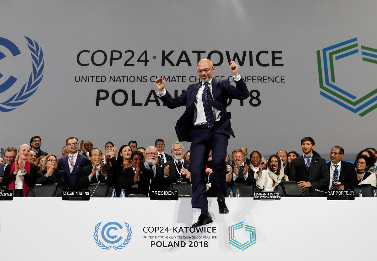 COP24 President Michal Kurtyka reacts during a final session of the COP24 U.N. Climate Change Conference 2018 in Katowice, Poland, December 15, 2018. REUTERS/Kacper Pempel