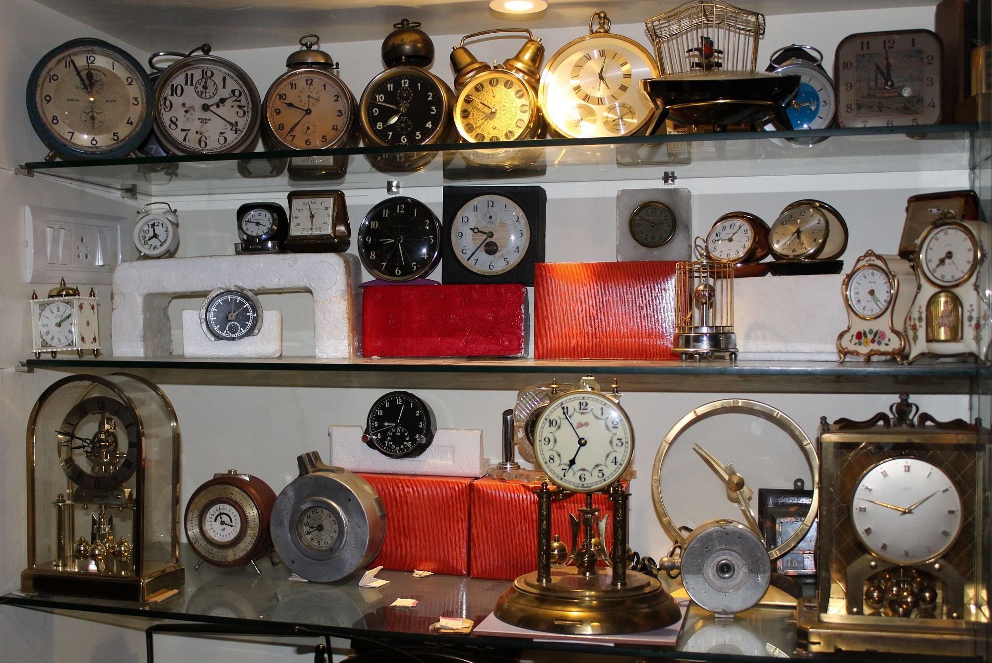 Chandrashekar collects vintage clocks. These require regular maintenance.