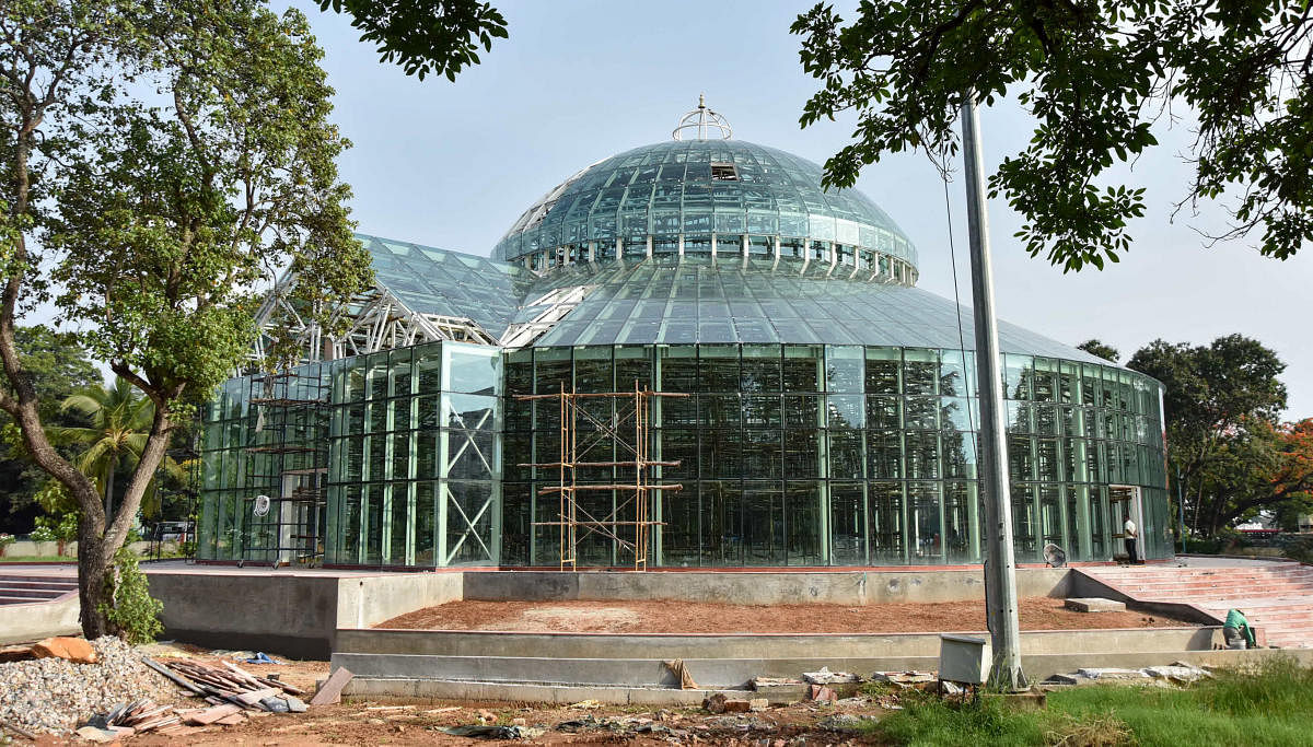 A view of the Glass House at Kuppanna Park in Mysuru.