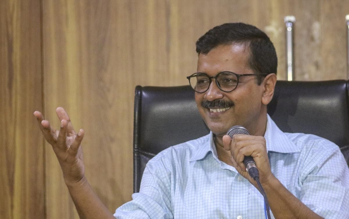 Delhi Chief Minister Arvind Kejriwal addresses the media after meeting Lt Governor Anil Baijal, in New Delhi on Friday. PTI