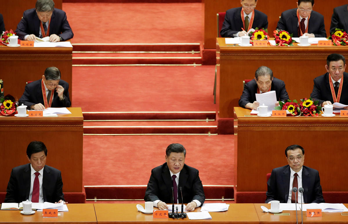 Chinese President Xi Jinping speaks at an event marking the 40th anniversary of China's reform and opening up at the Great Hall of the People in Beijing, China December 18, 2018. Reuters