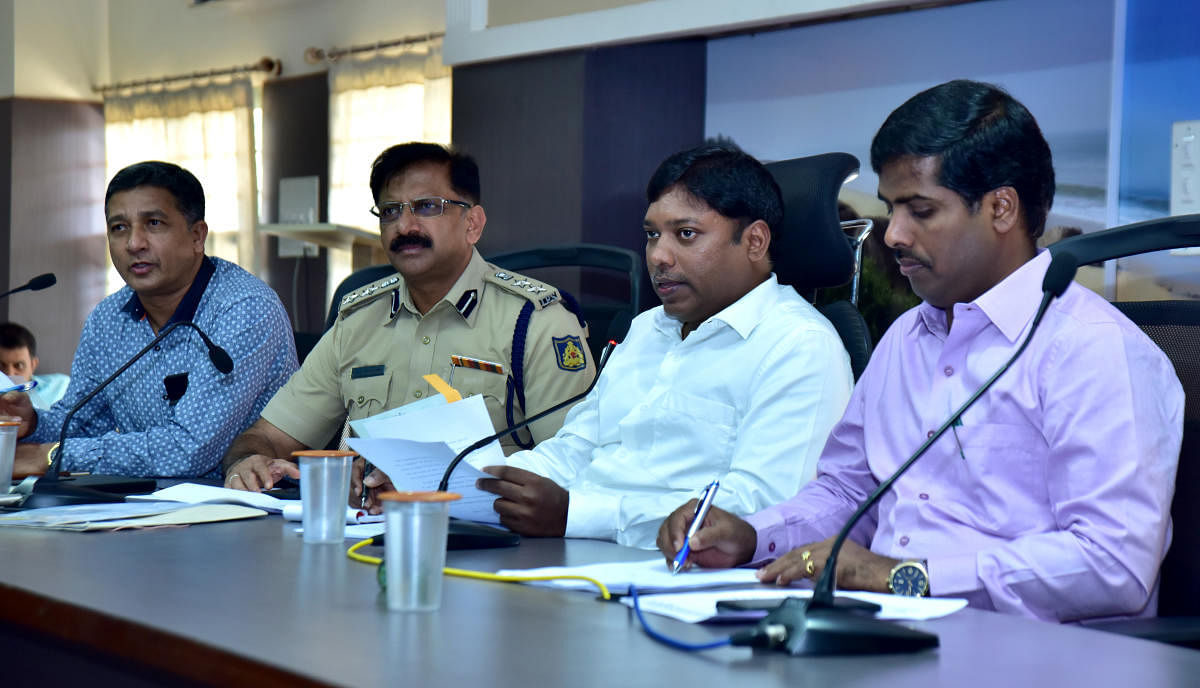 Deputy Commissioner Sasikanth Senthil speaks at road safety meeting organised as a part of RTA meeting, in Mangaluru on Wednesday. 
