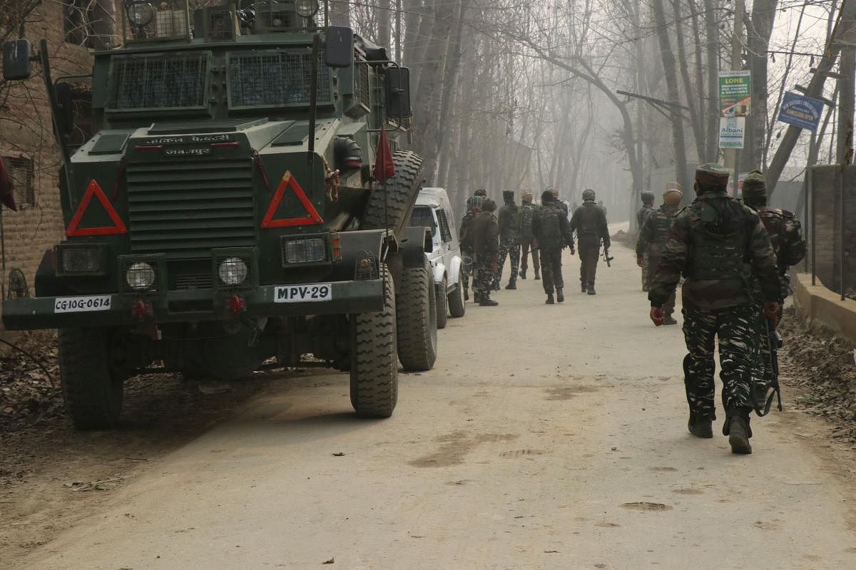 As the forces were conducting searches, militants fired upon them, triggering the encounter. (DH File Photo)