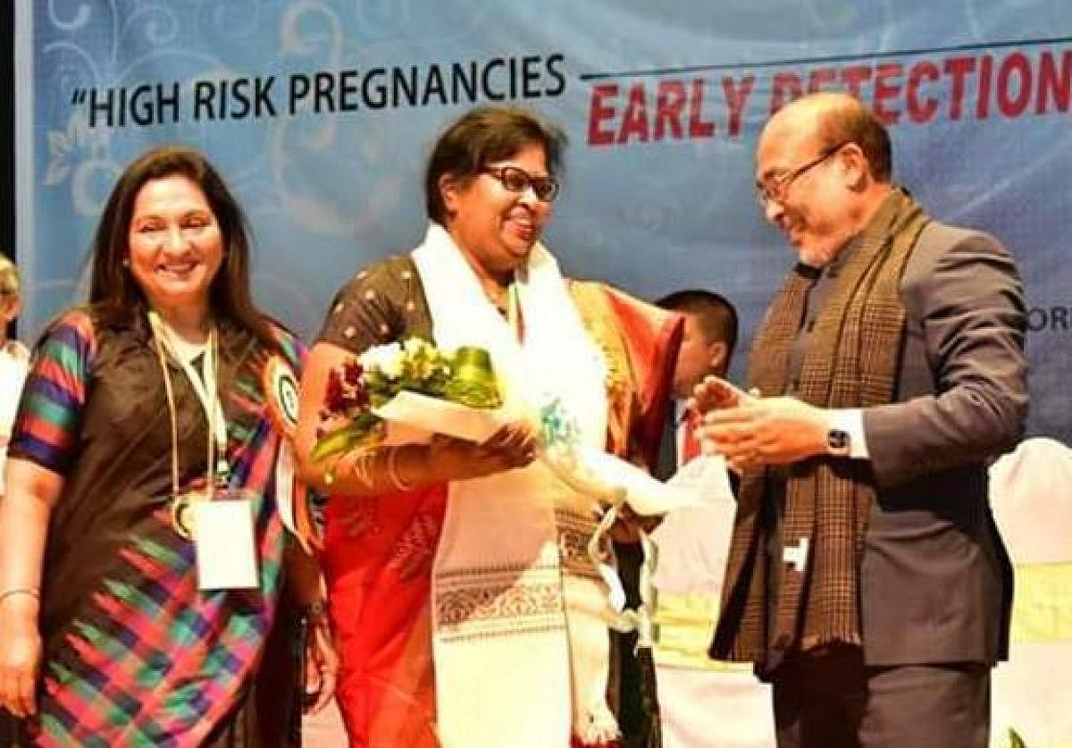  Manipur CM N Biren Singh at the convention of Obstetrics and Gynecological Society, in Imphal on Saturday. 