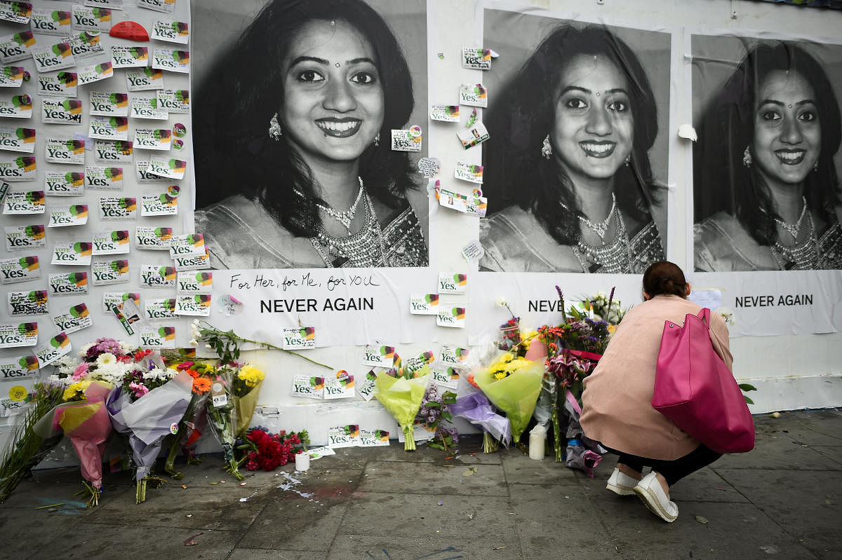 The memorial for Savita Halappanavar in Dublin. Reuters photo 