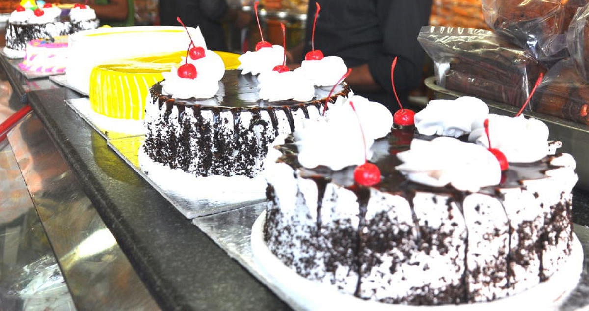 Cakes brought out for Christmas in Mangaluru.