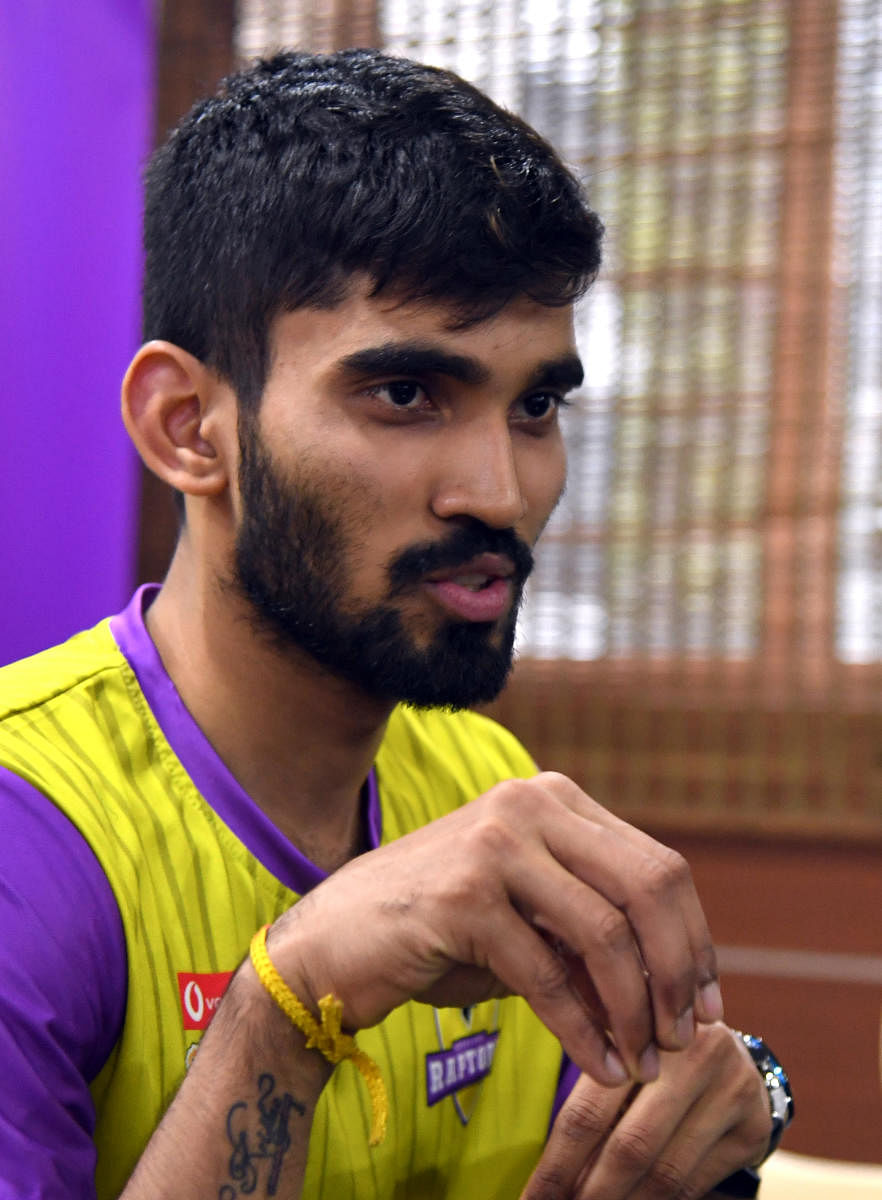 EYEING FORM: Kidambi Srikanth at a media interaction in Bengaluru on Monday. DH photo