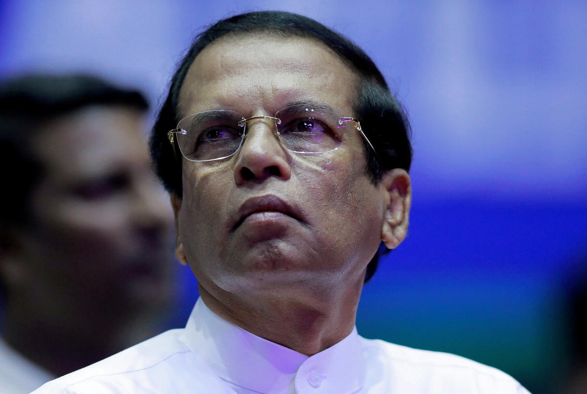 Sri Lanka's President Maithripala Sirisena looks on during a special party convention in Colombo. Reuters file photo.