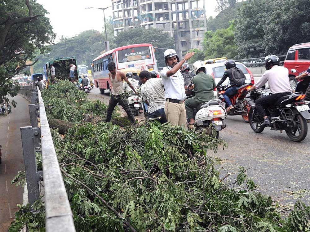 The BBMP is repairing the 2.6-km flyover as the road has been excessively used by commuters. DH File Photo for representation purpose 