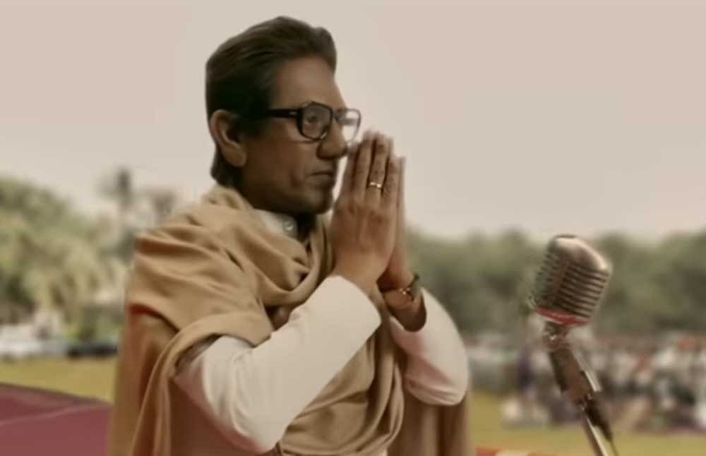 The biopic features Nawazuddin Siddiqui as Bal Thackeray. Still from the trailer