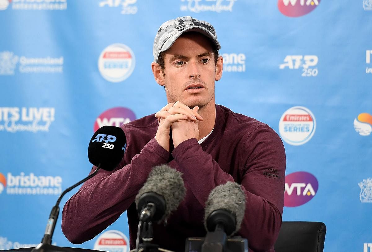 Andy Murray of Britain attends a press conference at the Queensland Tennis Centre in Brisbane on December 28, 2018, ahead of the Brisbane International tennis tournament. (AFP Photo)