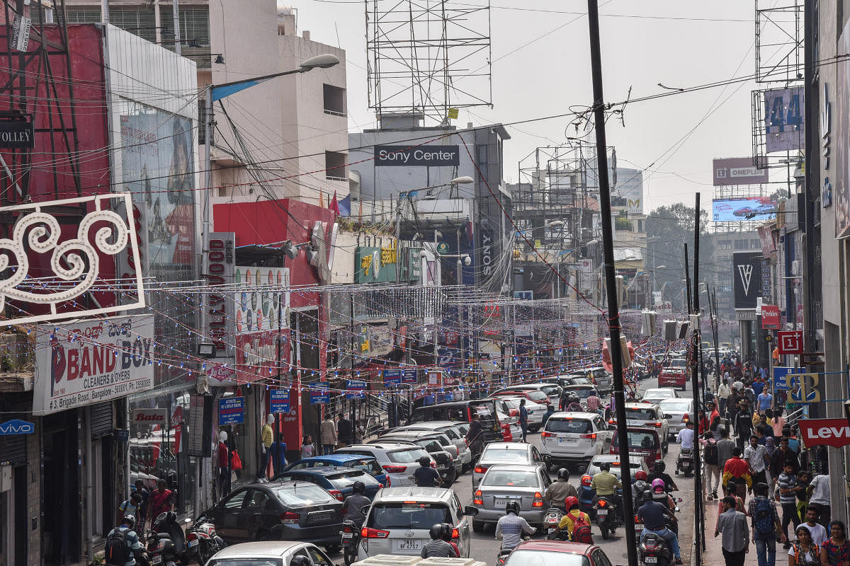 The movement of people and vehicles will be monitored on Brigade Road and MG Road on December 31.