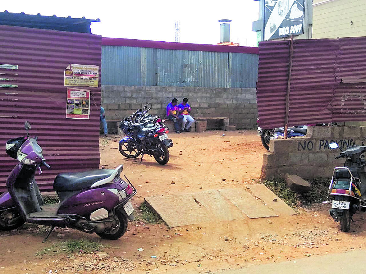 Haphazard parking in front of a tea stall. 