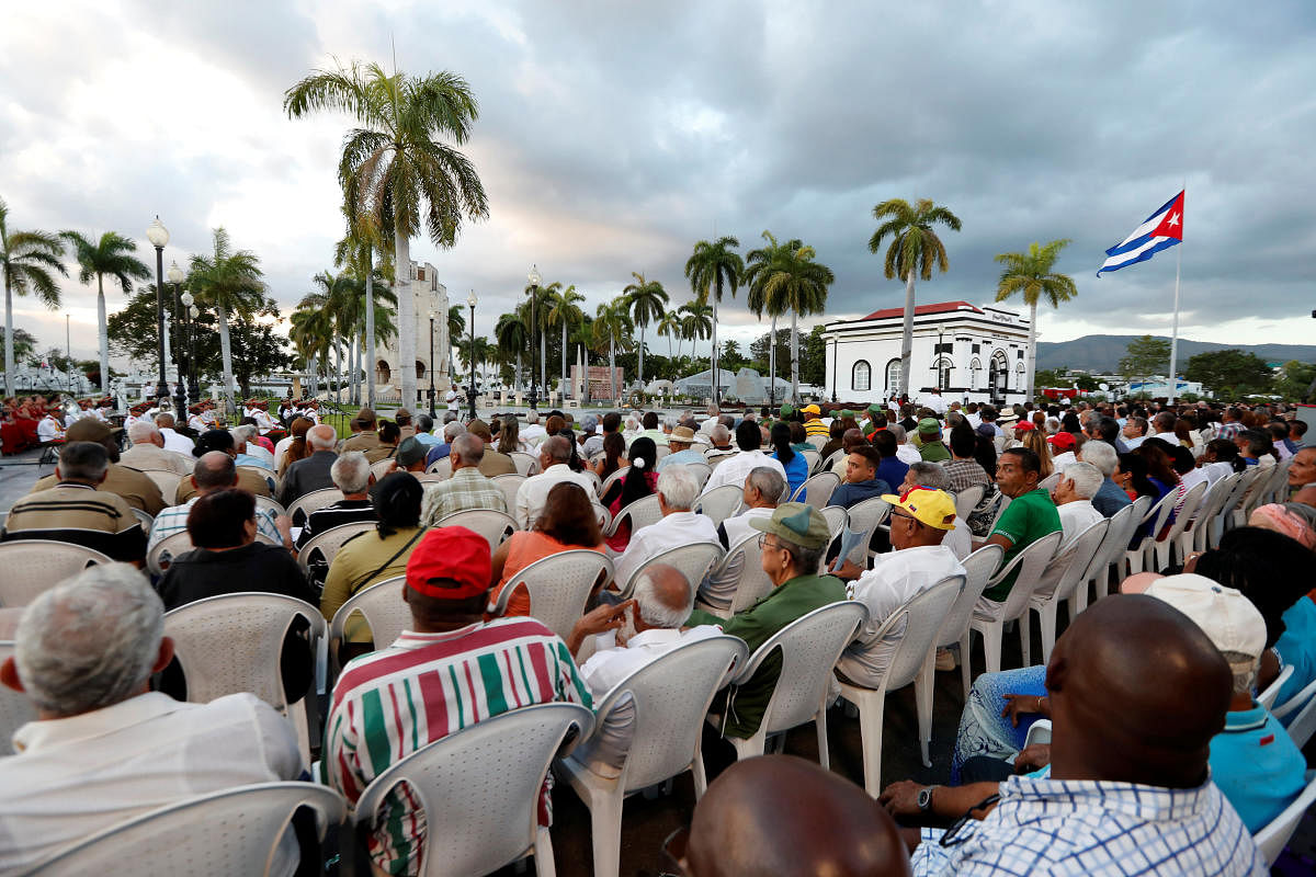 View of the meeting in Santa Ifigenia cemetery in Santiago de Cuba, on January 01, 2019, during the celebration of the 60th Anniversary of Cuban Revolution. (Ernesto MASTRASCUSA/Pool via REUTERS)