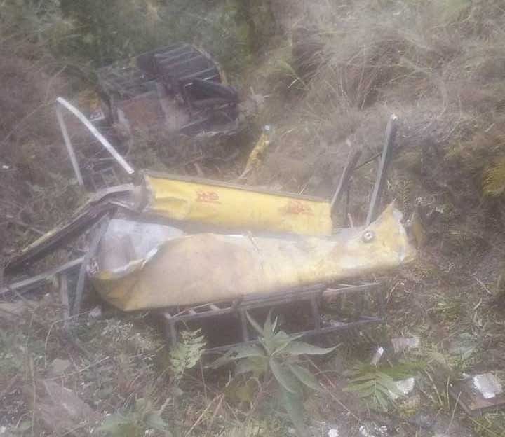 Six children and the driver of their school bus were killed on Saturday when the vehicle fell into a gorge in Himachal Pradesh's Sirmaur district, police said. (Image courtesy ANI/Twitter)