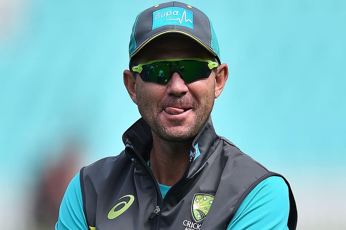 Former Australia captain Ricky Ponting. takes part in a practice session at the Oval cricket ground in London on June 11, 2018 ahead of their one day international series against England. (AFP PHOTO)